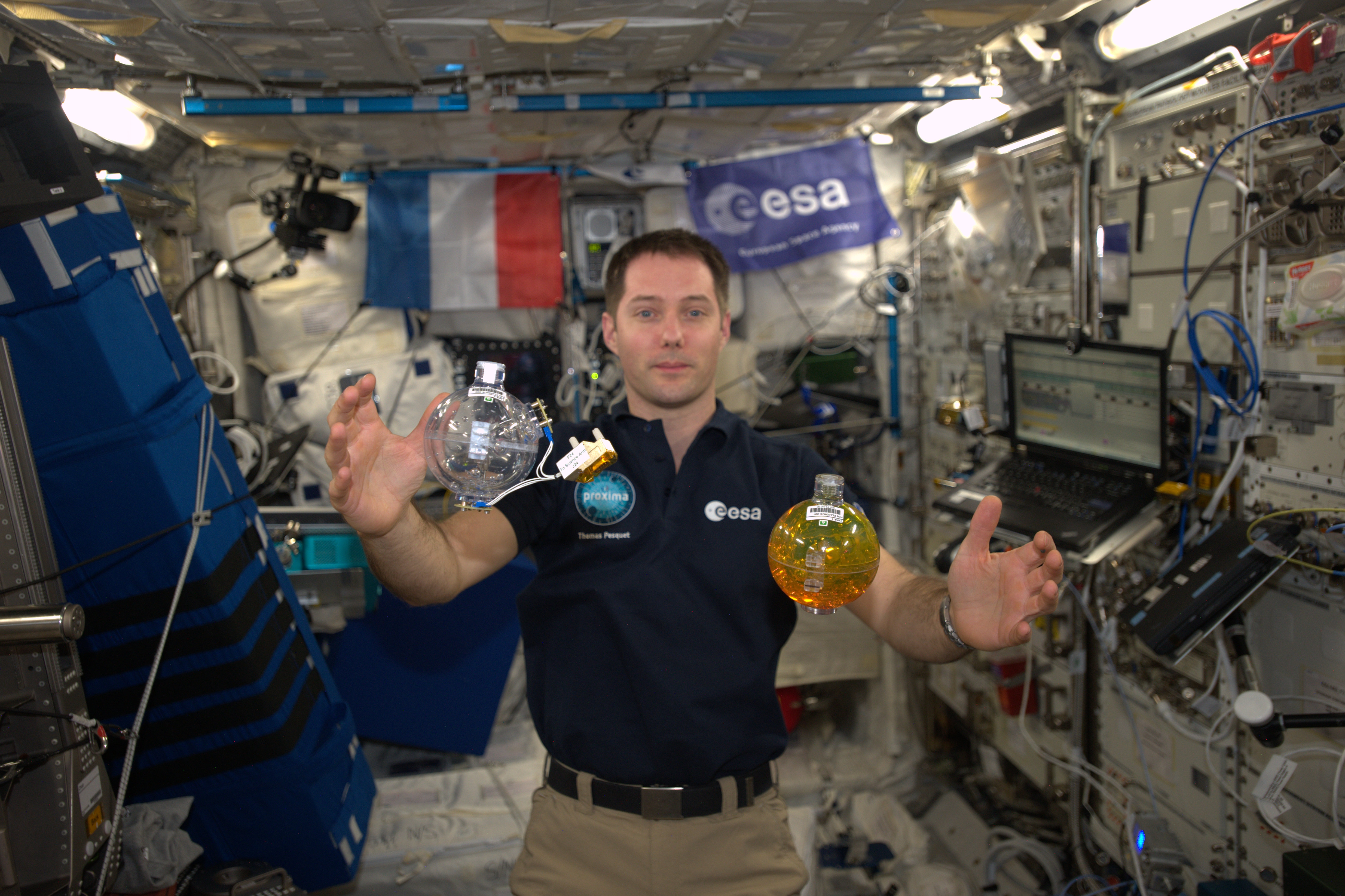 L'astronaute Thomas Pesquet dans l'ISS
