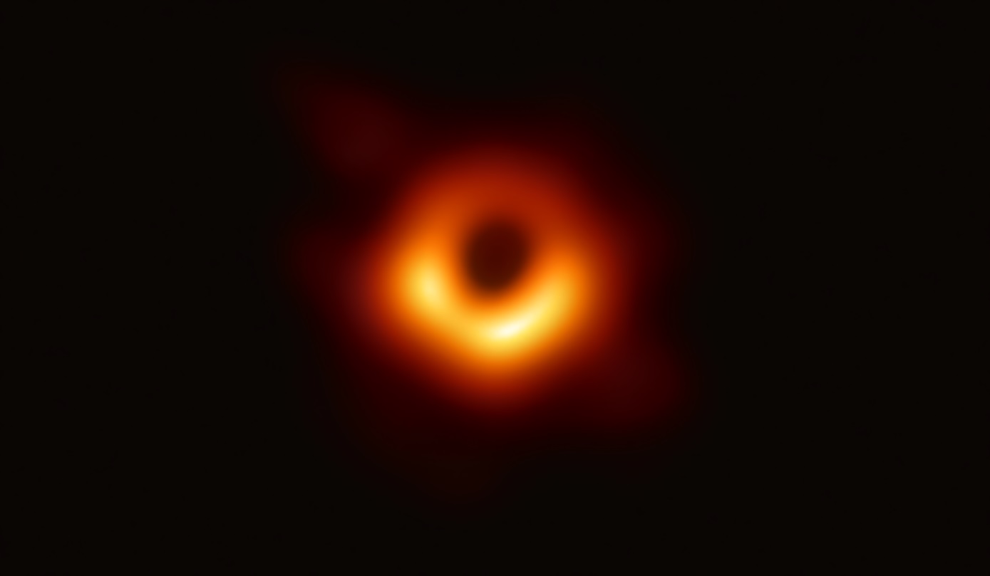 First image of the shadow of a black hole: the supermassive black hole at the centre of the M87 galaxy, captured by the EHT network.