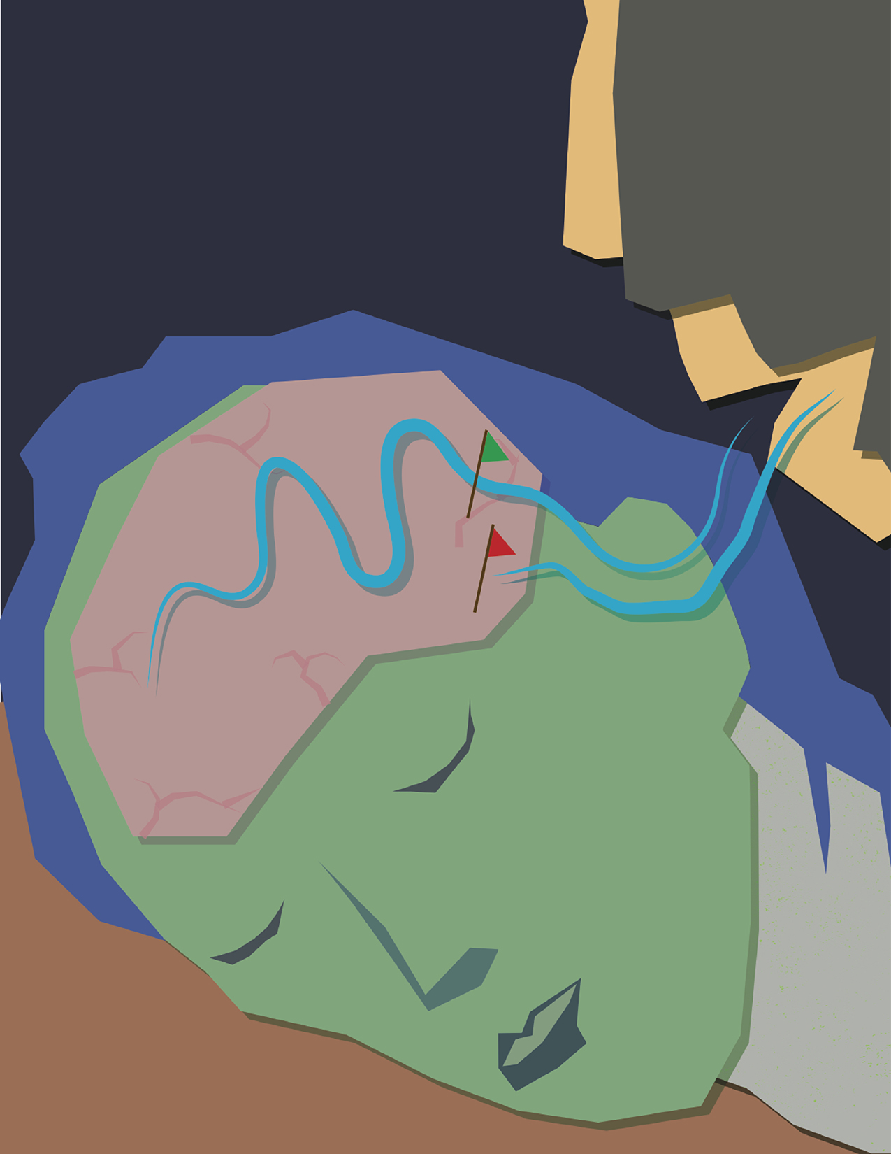 illustration artistique : une personne endormie, les sons filtrés par son cerveau