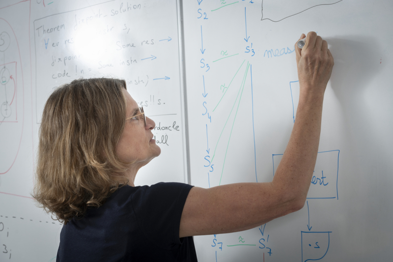 Sandrine Blazy, CNRS silver medal winner in 2023, prepares a mathematical proof verified by computer