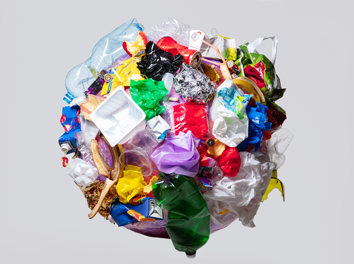 De multiple déchets plastiques