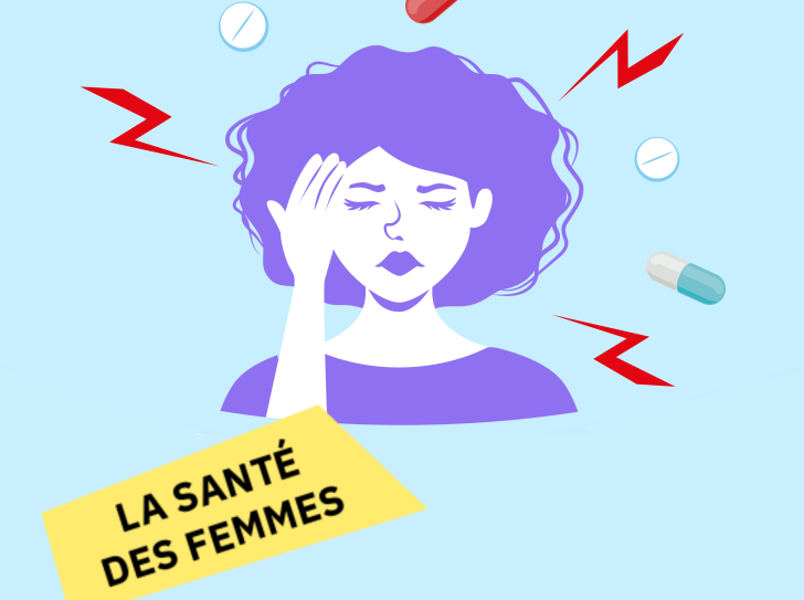 Illustration femme et maux de tête