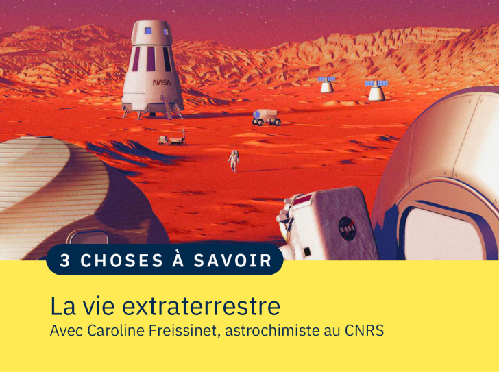 Illustration des hommes en scaphandre sur le sol martien