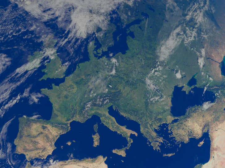 Vue du ciel de l'Europe