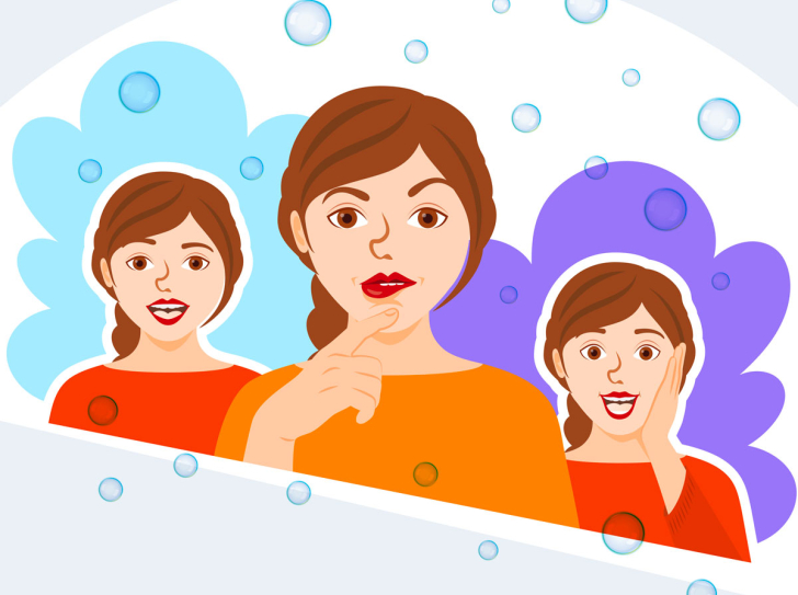 Illustration de trois femmes montrant des émotions positives en sentant une odeur