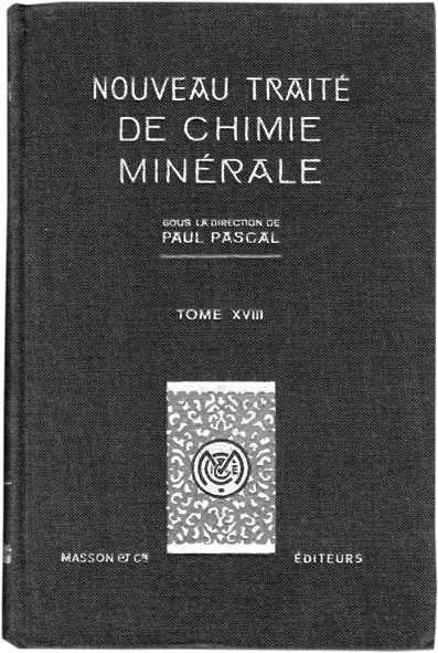 Couverture du "Nouveau traité de chimie minérale" de Paul Pascal