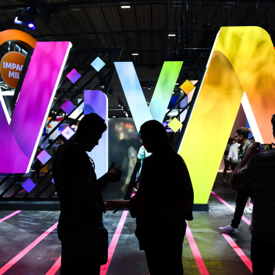 Le sigle "Viva" du salon VivaTech