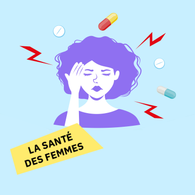 Illustration femme et maux de tête