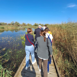 Lors de la visite de la zone atelier du CNRS en Camargue gardoise