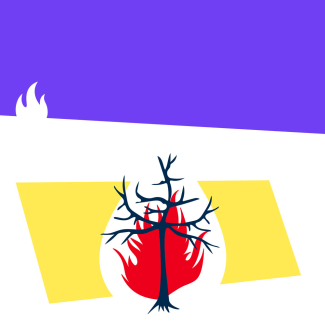 illustration d'un arbre en flamme